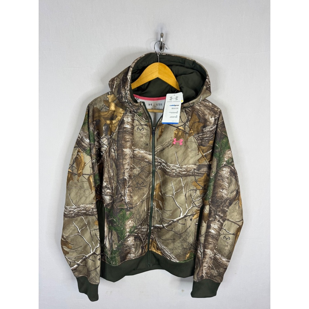 Under Armour Womens ColdGear Realtree Xtra Camo Full Zip Hoodie XL New